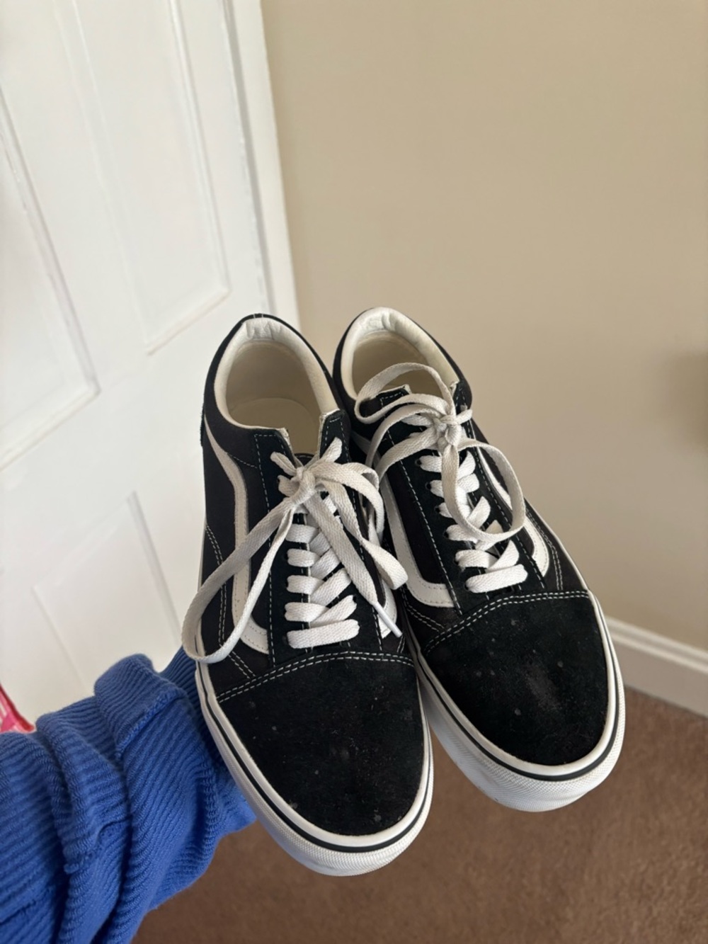 Vans Black and White Low-Top Skate Sneakers